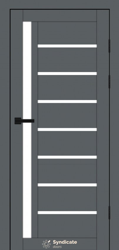Двери Syndicat Doors PVC 101 Графитико сатиновое стекло
